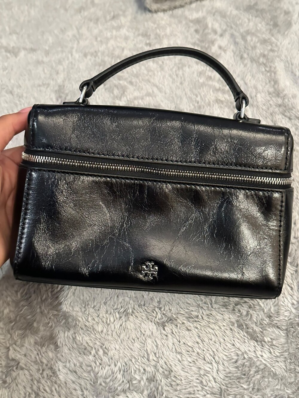 Tory Burch Black Leather Top-Handle Bag
